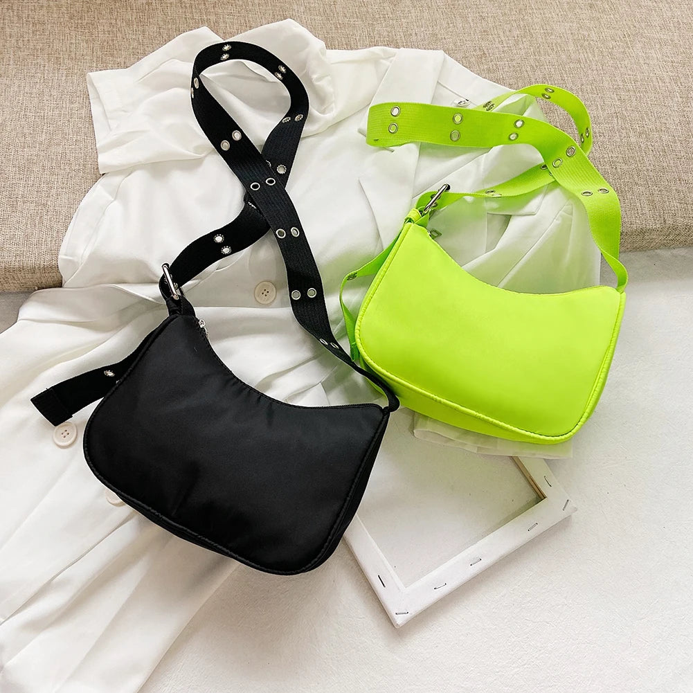 Solid Female Shoulder Handbag Casual Nylon Ladies Messenger Bag