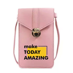 Touch Screen Phone Bag Leather Wallet Card Holder Coin Purse Shoulder Pack