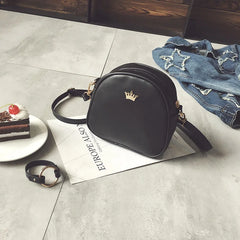 Crown Flap Retro Handbag PU Messenger Shoulder Bag