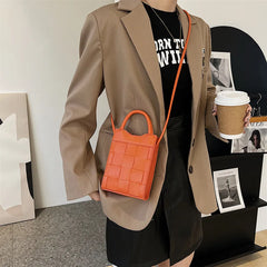Mini Weave PU Leather Handbag Summer Shoulder Bag