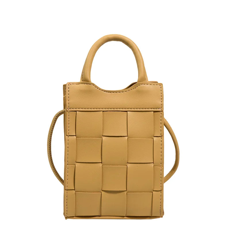 Mini Weave PU Leather Handbag Summer Shoulder Bag