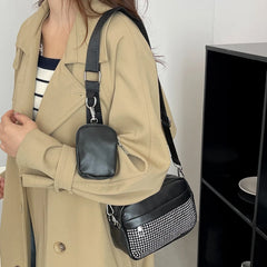 Women Messenger Pouch 2 in 1 Shoulder Bag Leather Combo Set