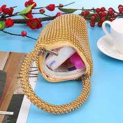 Metal Evening Clutch Bags Rhinestone Lady Wallet Wedding Purse