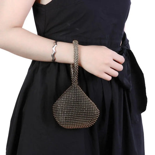 Metal Evening Clutch Bags Rhinestone Lady Wallet Wedding Purse