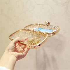 Metal Hollow Out Evening Clutch Bag Cross Net Chain Shoulder