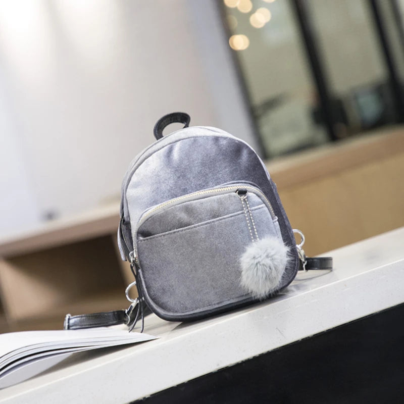 Corduroy Mini Backpack Crossbody Bag Girl Shoulder Purse Style Female Bags