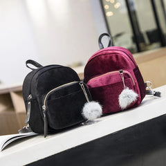 Women Mini Backpack Corduroy Small Crossbody Bag For Girl Striped
