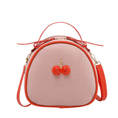 Women Mini Backpack Crossbody Bags PU Leather Cherry Dec