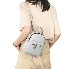 Women Mini Backpack PU Leather Shoulder Bag Multi-Function Small Bagpack