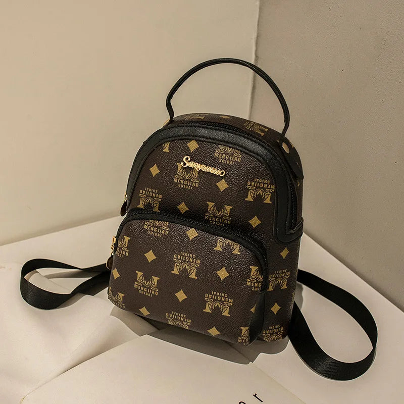 Cow Pattern Mini Backpack Casual Student Bookbag