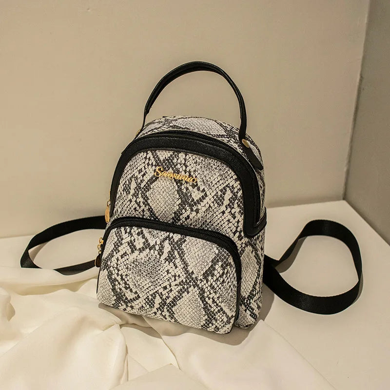 Cow Pattern Mini Backpack Casual Student Bookbag