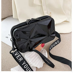 Women Mini Box Bags Uneven Surface Handbag Waterproof Makeup Storage Bag