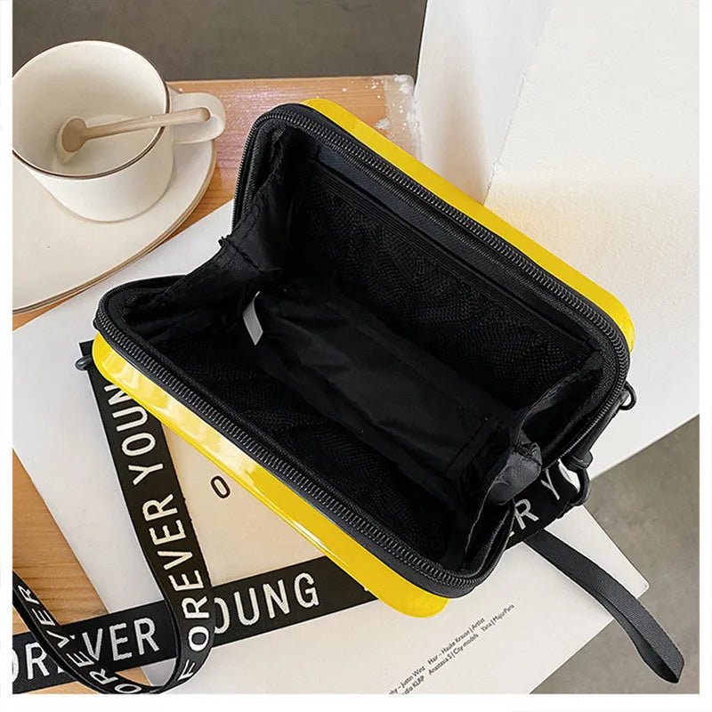 Women Mini Box Bags Uneven Surface Handbag Waterproof Makeup Storage Bag