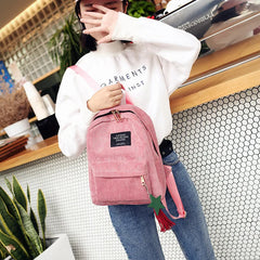 Corduroy Mini Backpack for Women | Soft Canvas Shoulder Bag for Teenage Girls