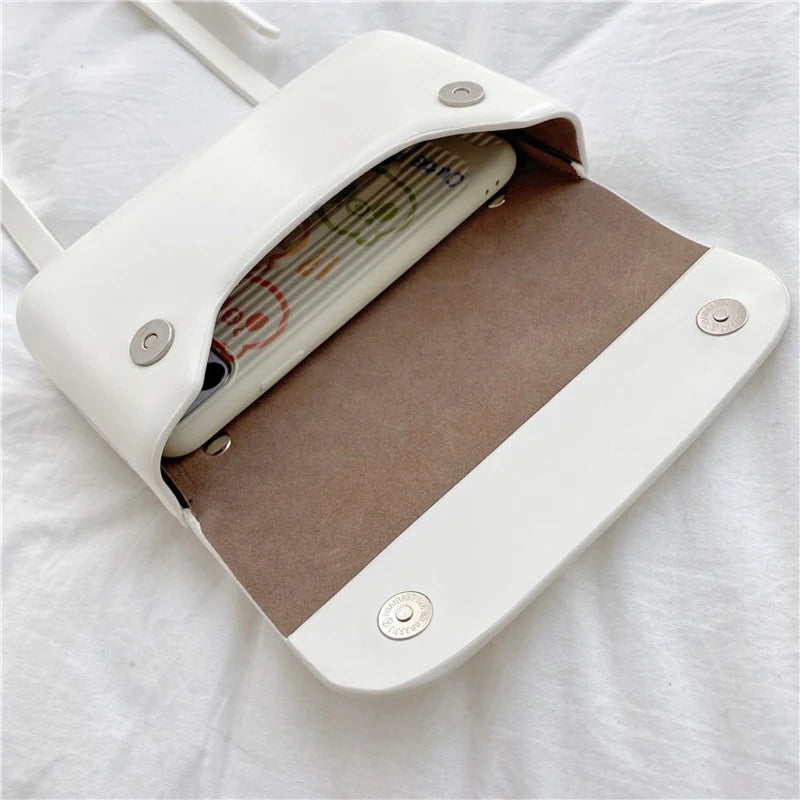Women Mini Crossbody Phone Bag Solid Color Ladies Shoulder Bag