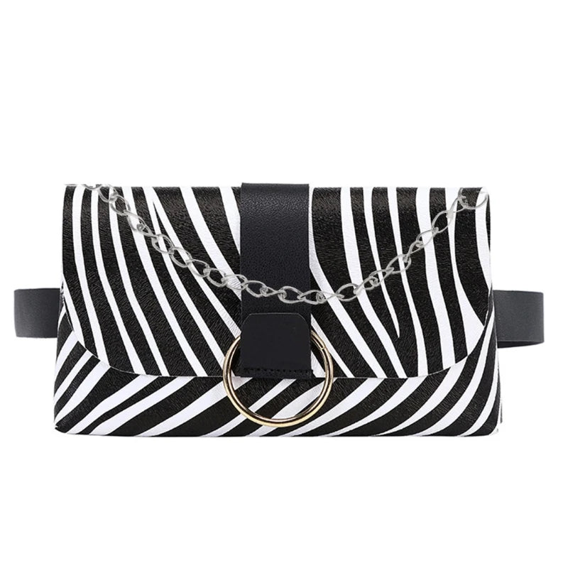 Women Envelope Waist Bag PU Leather Clutch Cell Phone Purse Chest Bag