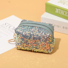 Sequin Coin Purse Keychain Lipstick Storage Cosmetic Bag Glitter Coin Pouch