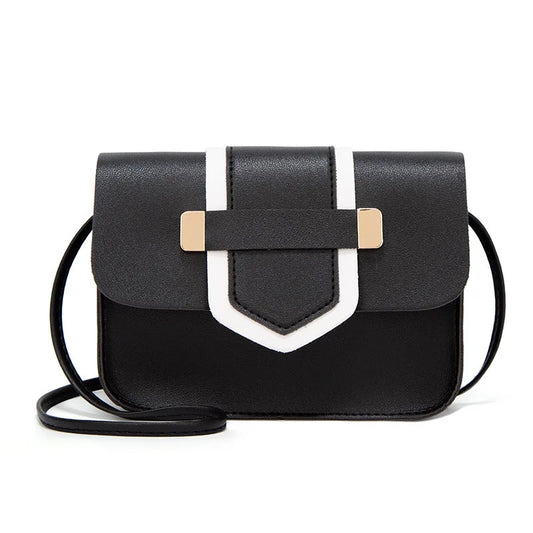 Mini PU Leather Messenger Bag Metal Decorative Shoulder Crossbody Phone Bag
