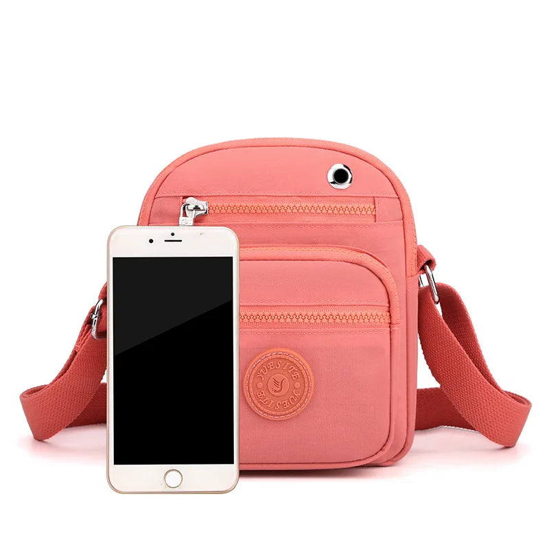 Waterproof Mini Shoulder Bag Phone Purse Messenger Small Earphone Hole Crossbody