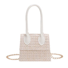Print Straw Woven PU Leather Tote for Women