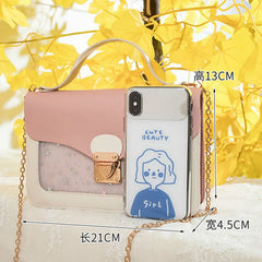 Women Mini Small Square Pack Shoulder Bag Sequin Messenger Crossbody Bag