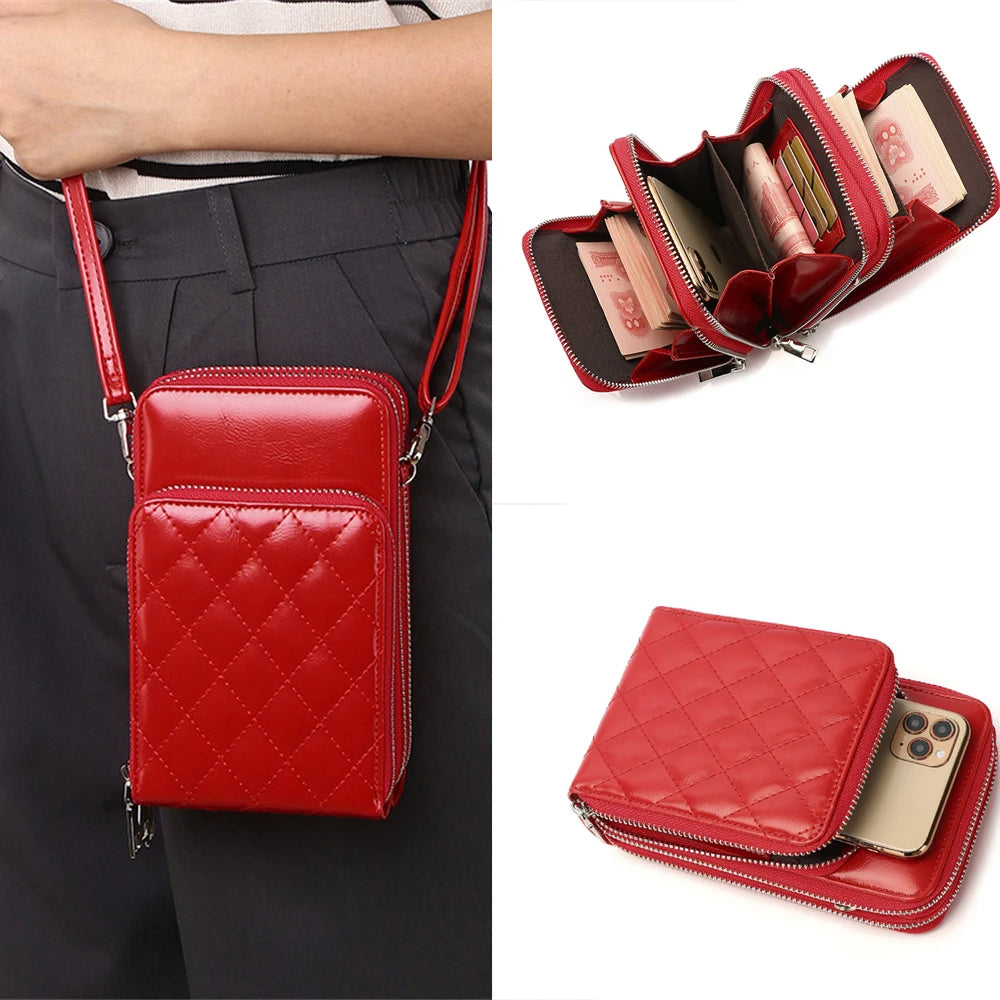 Women Phone Bag Crossbody Leather Wallet Small Shoulder Bag