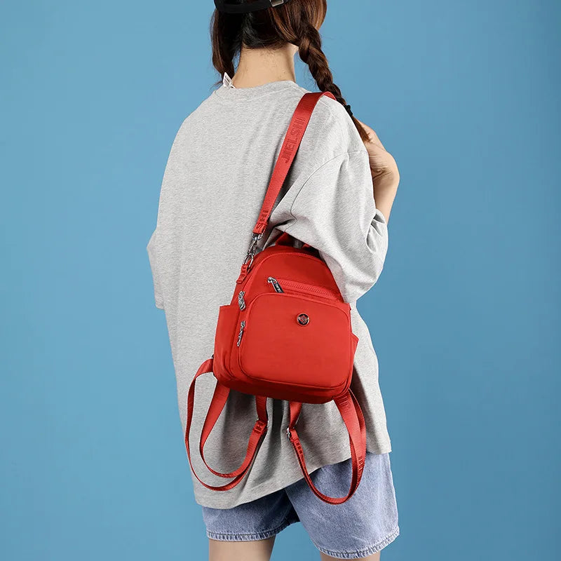 Multifunctional Nylon Backpack Crossbody Shoulder Tote Handbag