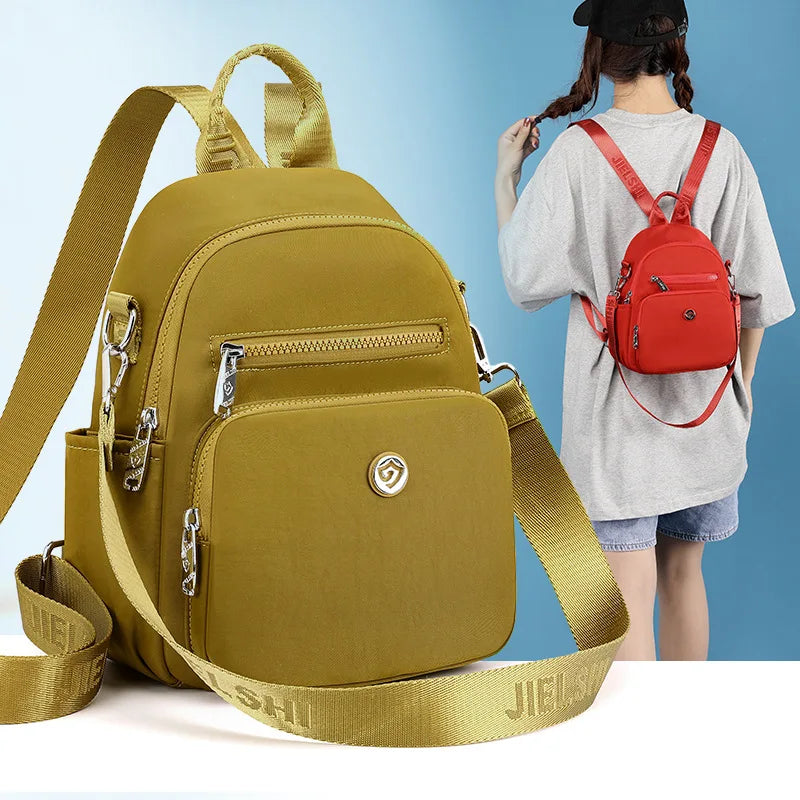 Multifunctional Nylon Backpack Crossbody Shoulder Tote Handbag