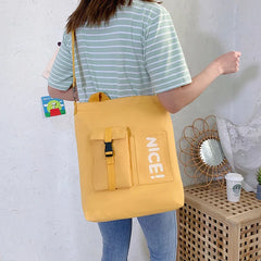 Women Canvas Bag Student Handbag Large Capacity Messenger Shoulder Bag