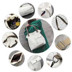 Japanese Harajuku Canvas Messenger Bag for Women - Large Capacity