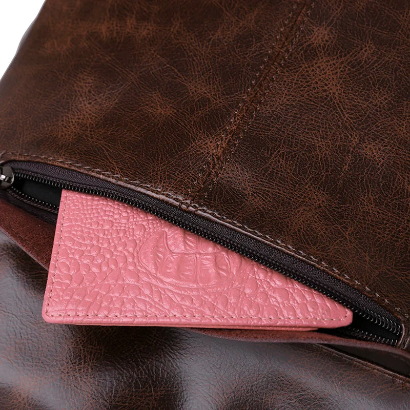 Women Vintage Anti-theft Backpack Large Capacity School Shoulder Bag