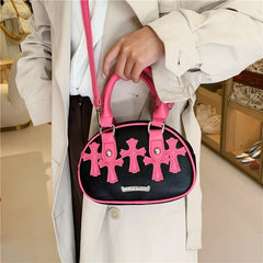 Women PU Leather Shoulder Bags Cross Pattern Purses Handbag