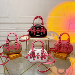 Women PU Leather Shoulder Bags Cross Pattern Purses Handbag
