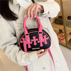 Women PU Leather Shoulder Bags Cross Pattern Purses Handbag