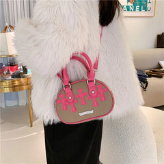 Women PU Leather Shoulder Bags Cross Pattern Purses Handbag