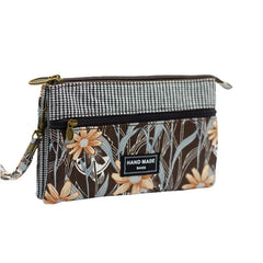 Women Purse Cloth Long Wallet Multi-Layer Clutch Flower Handbag