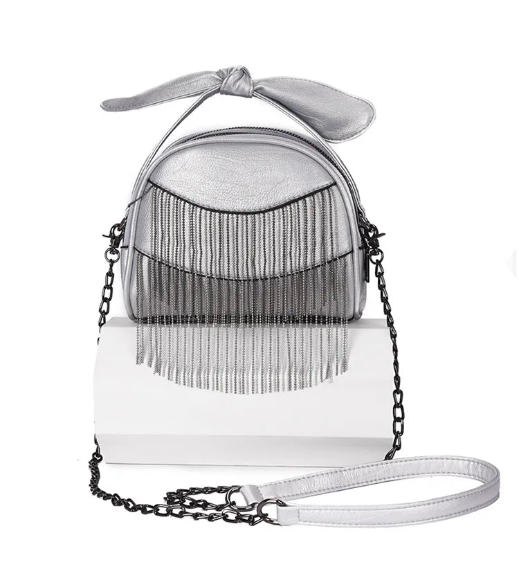 Luxuey Tassel Handbag with Bow for Women