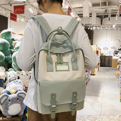 Women Nylon Backpack Waterproof School Bags for Teenagers Girls