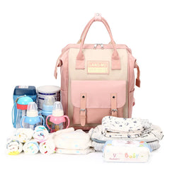 Waterproof Nylon Backpack for Teenage Girls, Patchwork Rucksack Mummy Bag