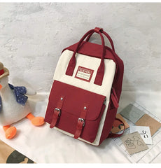 Nylon Backpack Waterproof School Bags for Teenagers Girls Patchwork Backpack