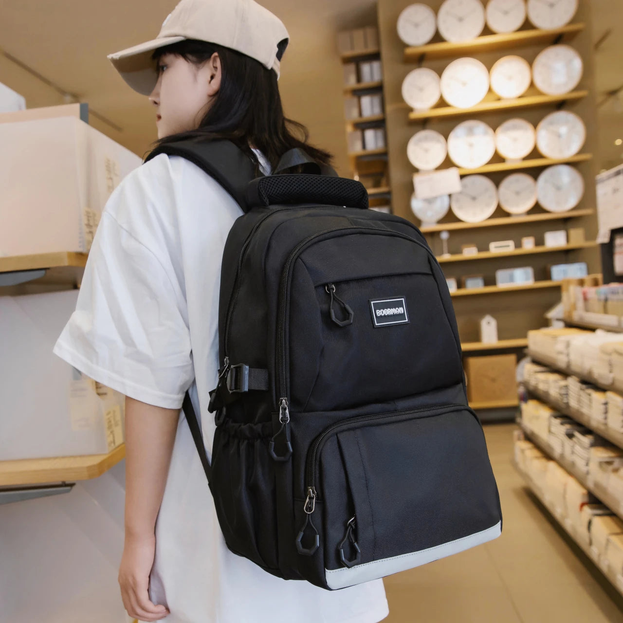 Waterproof nylon school backpack for girls