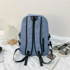 Nylon School Backpack for Girls Waterproof Patchwork Rucksack Mochila