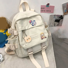 Convertible Women Nylon Backpack Travel Small School Shoulder Bag