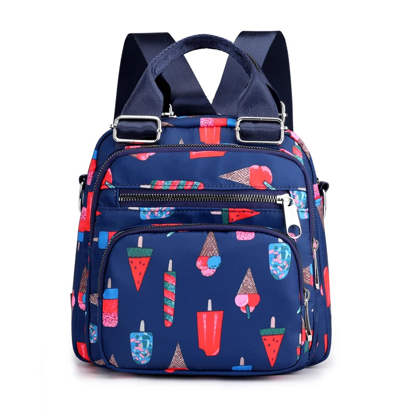 Women Nylon Backpack Waterproof Female Shoulder Bag
