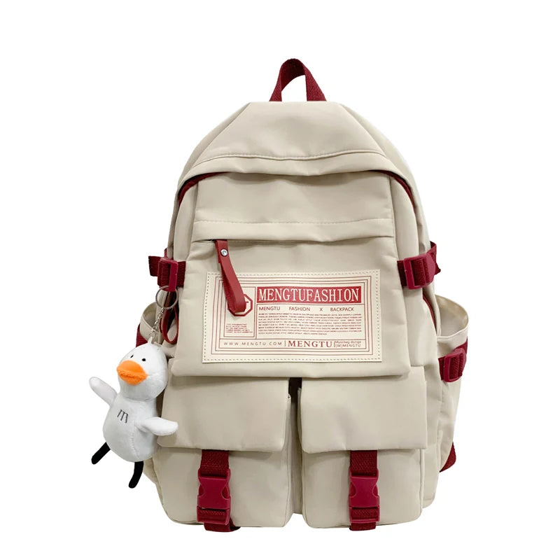Nylon High Capacity Laptop School Bag Female College Backpack