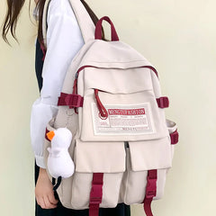 Nylon High Capacity Laptop School Bag Female College Backpack