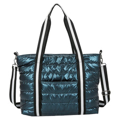 Women Nylon Padded Quilted Handbag Winter Warm Tote Bag Large Capacity Handbag