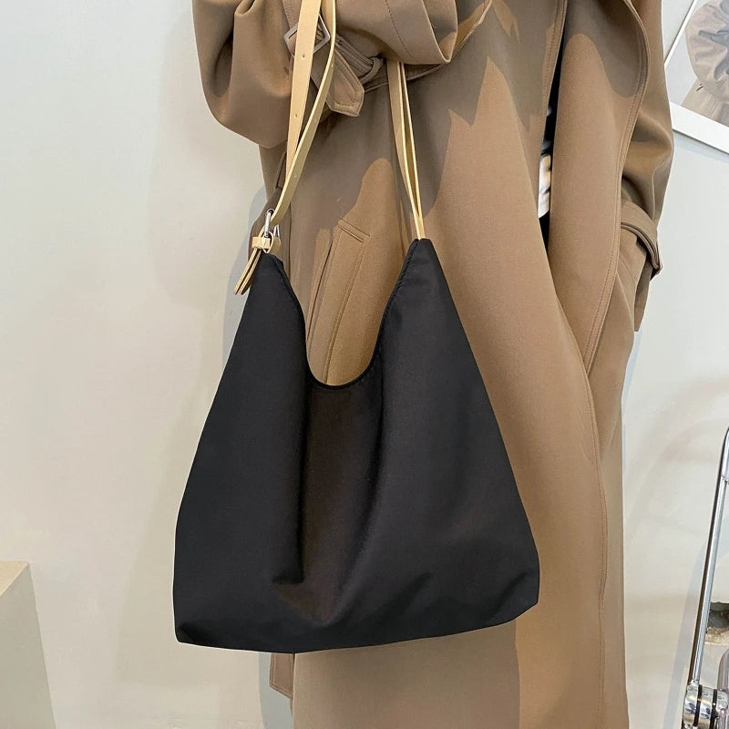 Women Nylon Shoulder Bag Solid Hobo Bags Lightweight Tote Bags