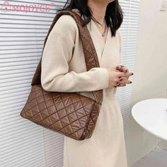 Women Nylon Shoulder Bag Space Padded Messenger Bag Handbag