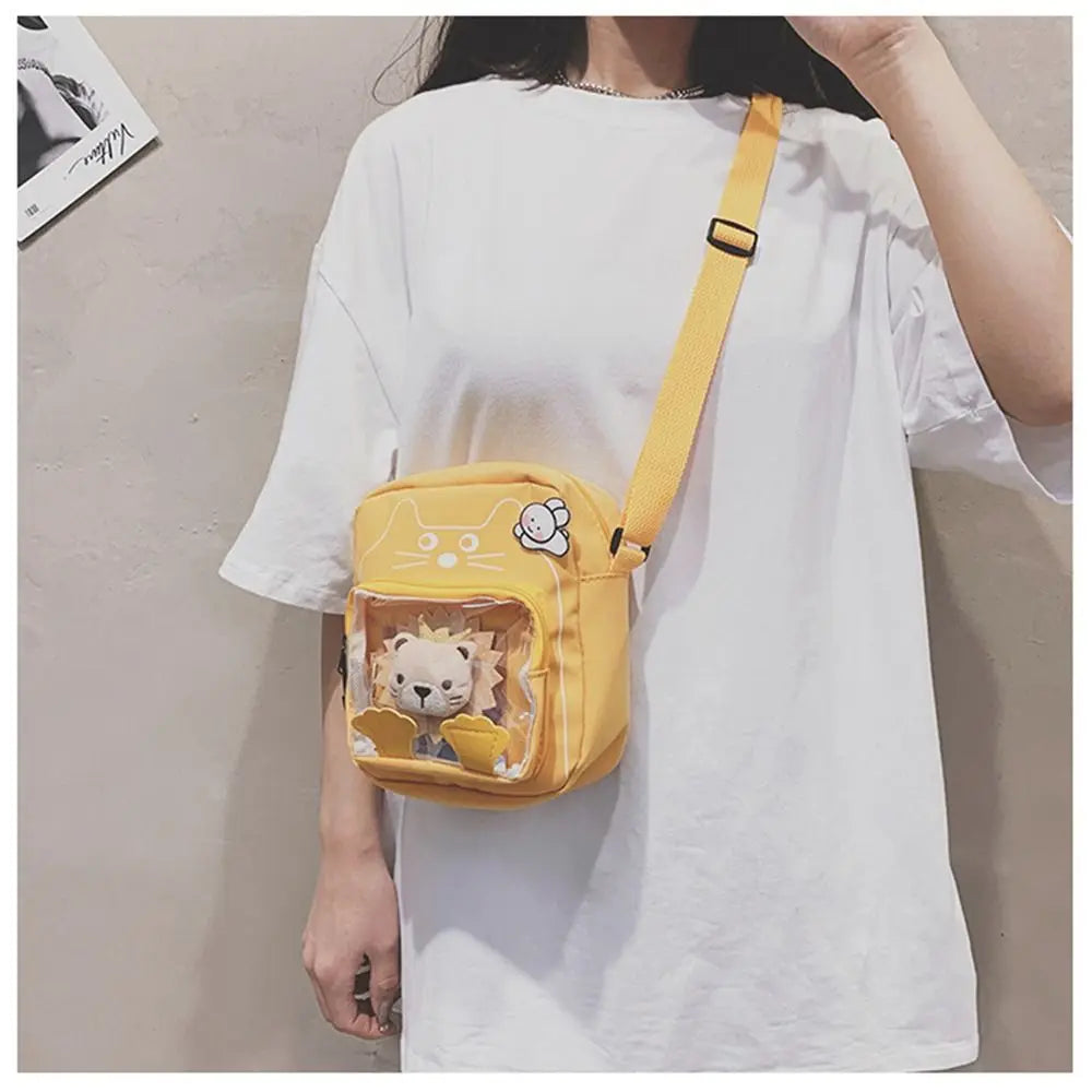 Women Nylon Shoulder Bag Small Cross Body Cartoon Tote Handbags